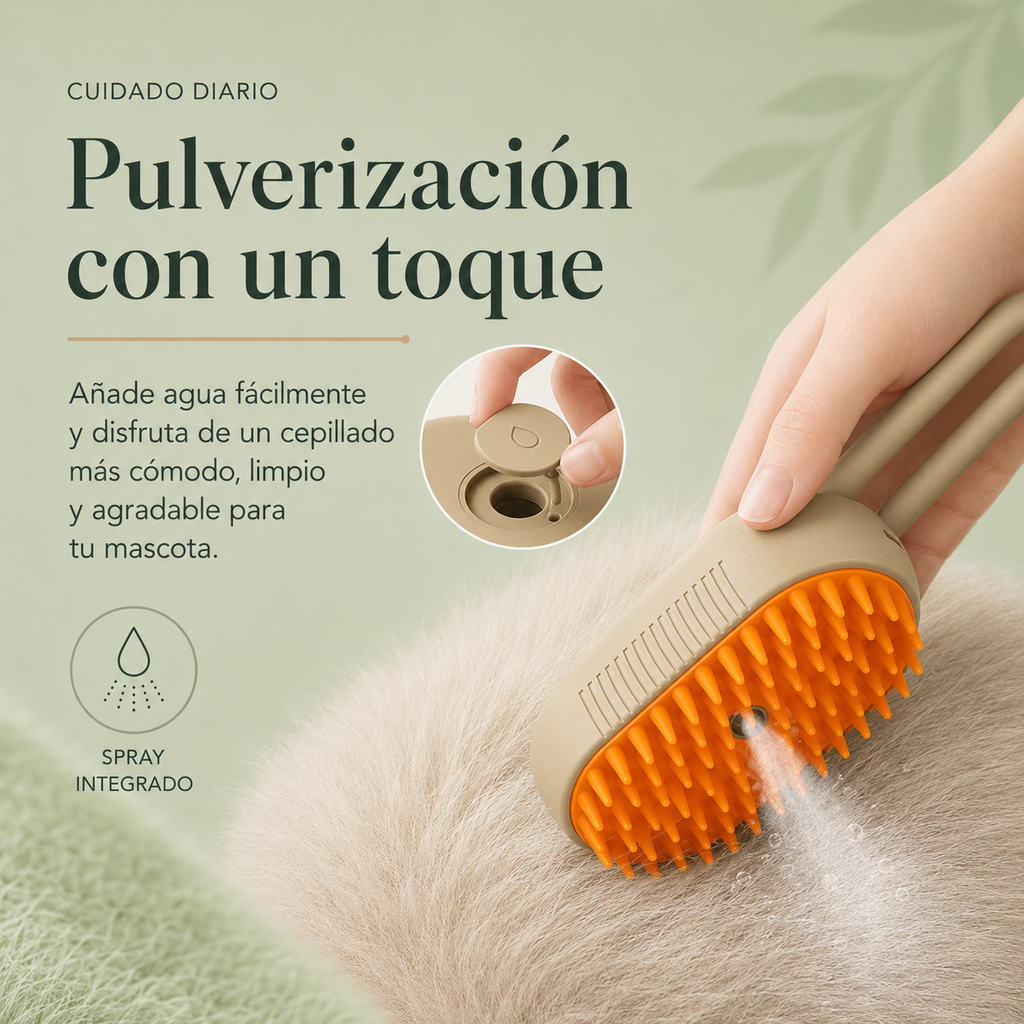 Cepillo de Vapor 3 en 1 para Mascotas
